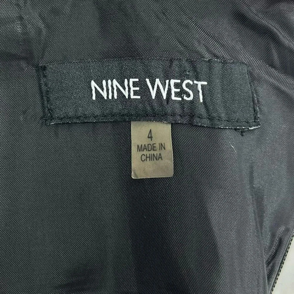 Nine West Dress 4 Black Fit & Flare Short Criss Cross Strap Braided Trim Pleated - Picture 11 of 13